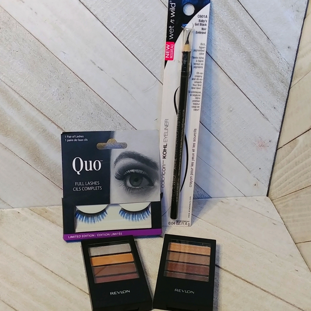 NEW Makeup Bundle Revlon Eyeshadow Palettes, Wet n Wild Eyeliner, Quo La…